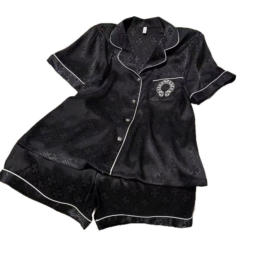 Chrome Hearts-Inspired Ice Silk Loungewear Set