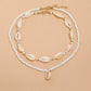2pcs/set Summer Natural Sea Shell Choker Necklace Beads Chain for Woman