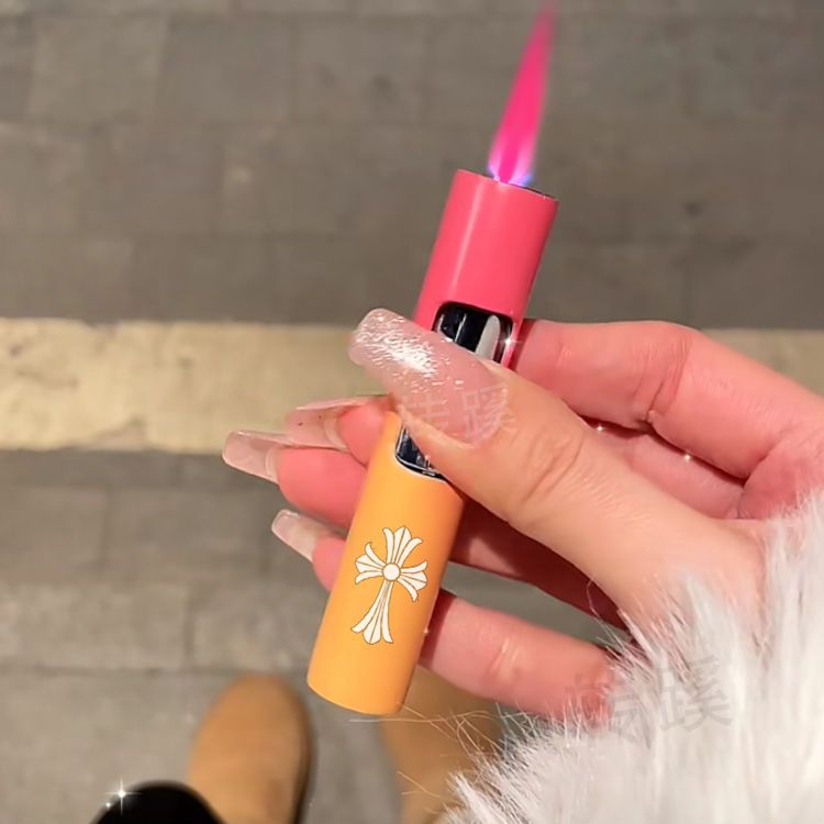 Chrome Hearts Style Pink Flame Torch Lighter