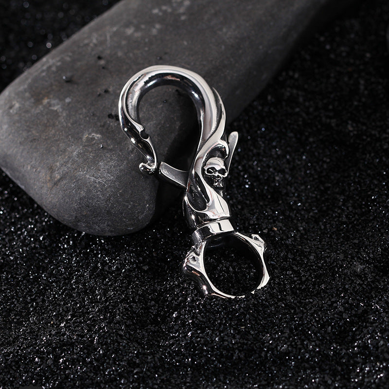 Unique skull stainless steel keychain