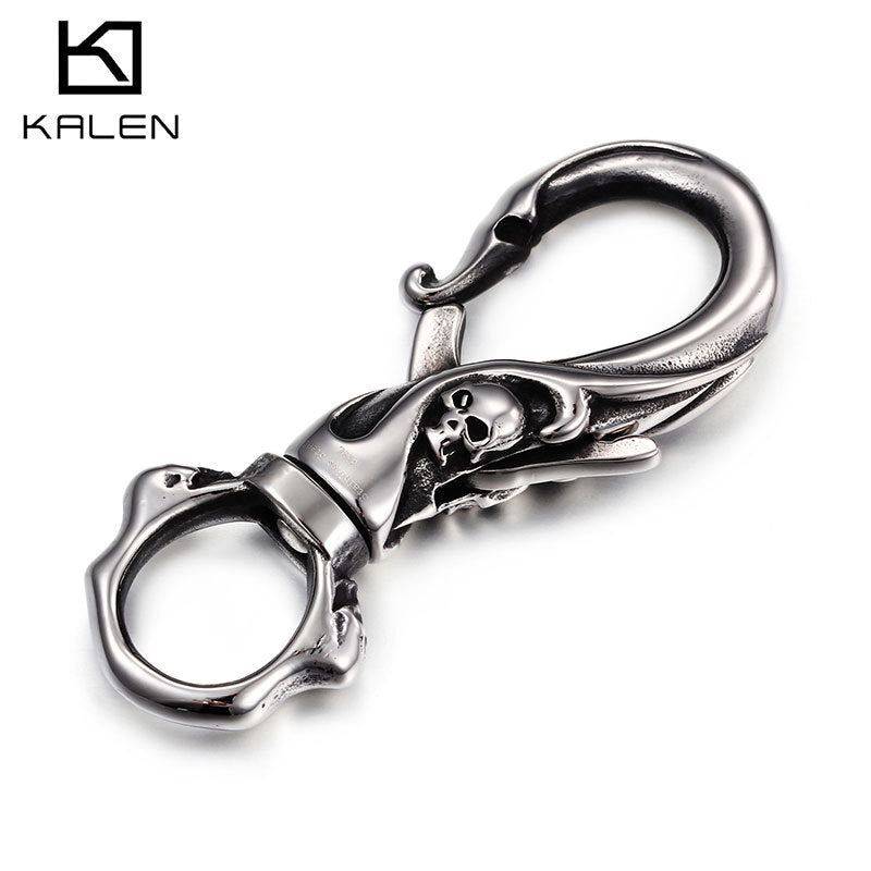Unique skull stainless steel keychain