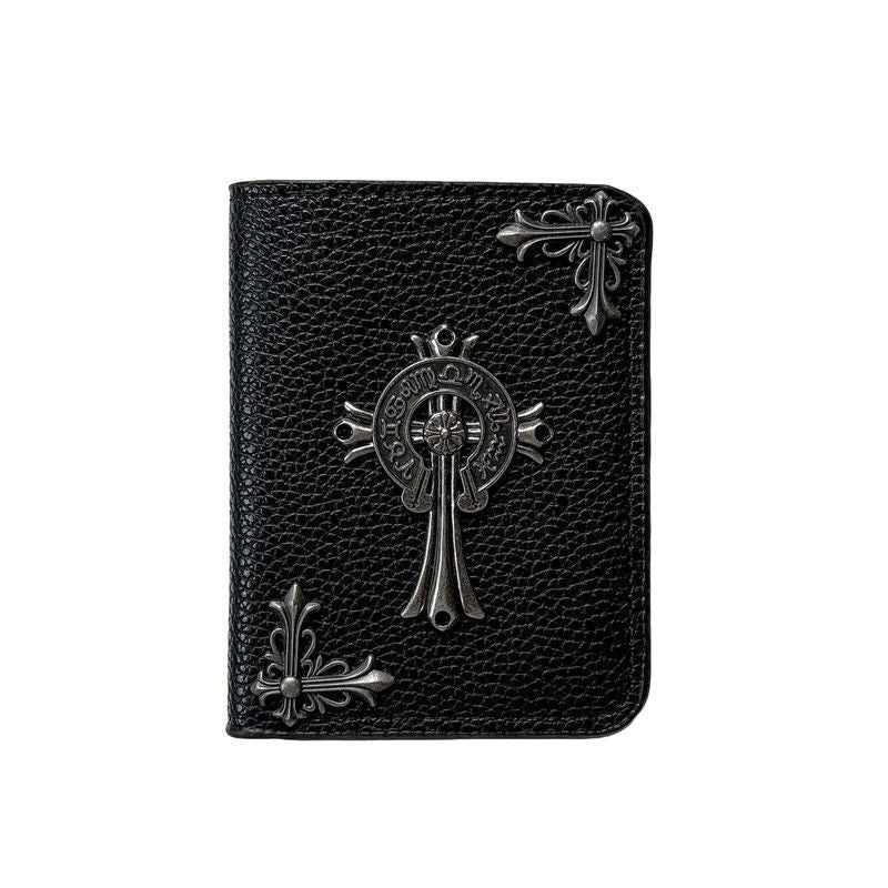 Chrome Hearts Litchi-Grain Leather Wallet with Cross Motif