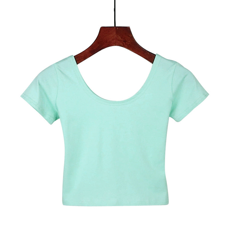 Tight navel-baring short-sleeved women's T-shirt