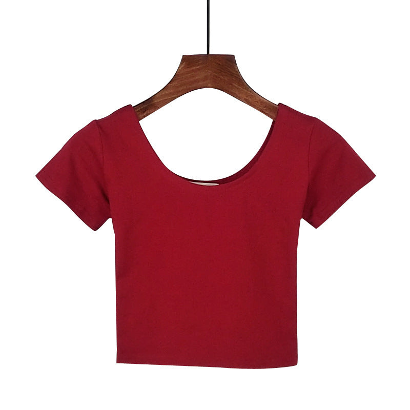 Tight navel-baring short-sleeved women's T-shirt