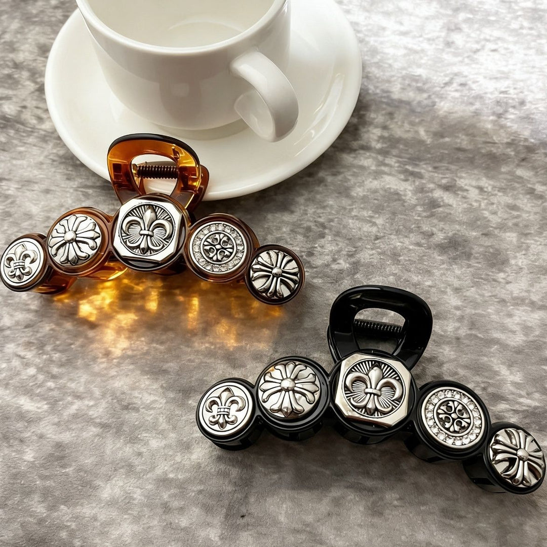 Chrome Hearts-Inspired Dark Retro Iris Hair Clip