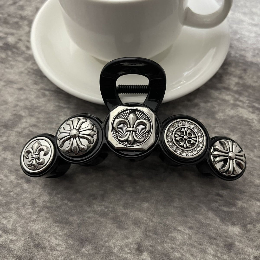 Chrome Hearts-Inspired Dark Retro Iris Hair Clip