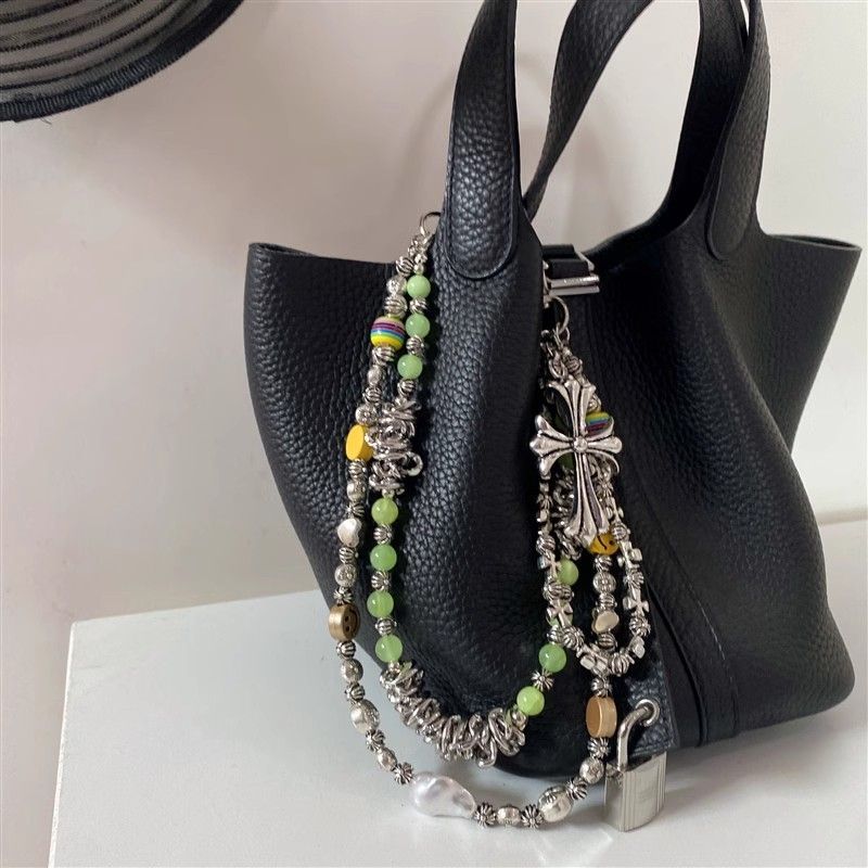 smiley face cross acrylic bead chain