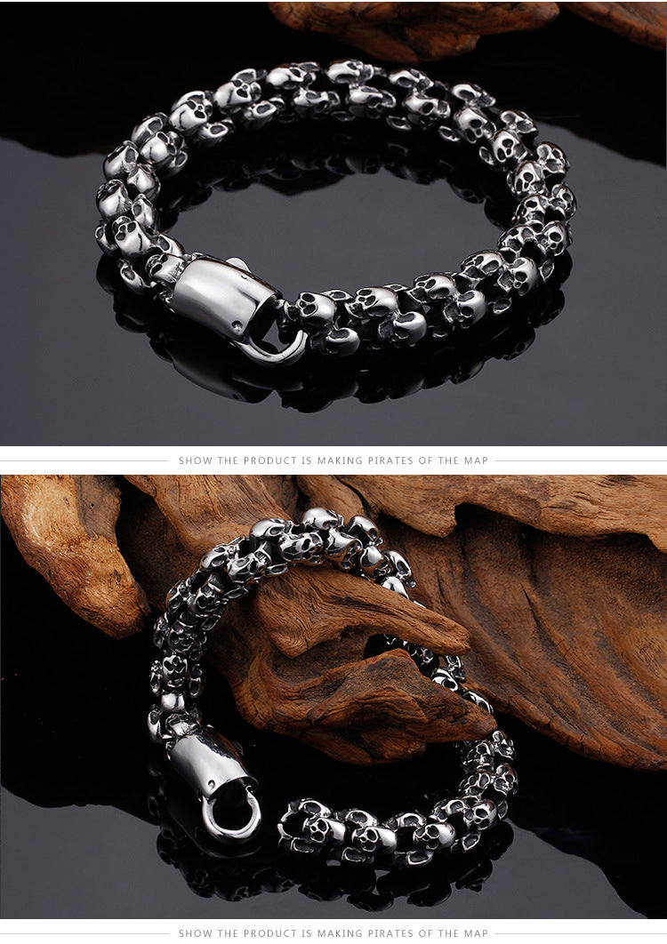 Retro Skull Personalized Stainless Steel Bracelet