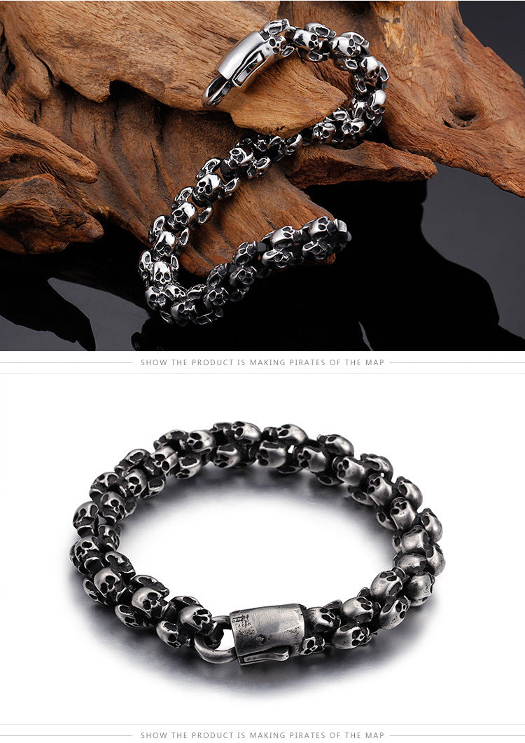 Retro Skull Personalized Stainless Steel Bracelet