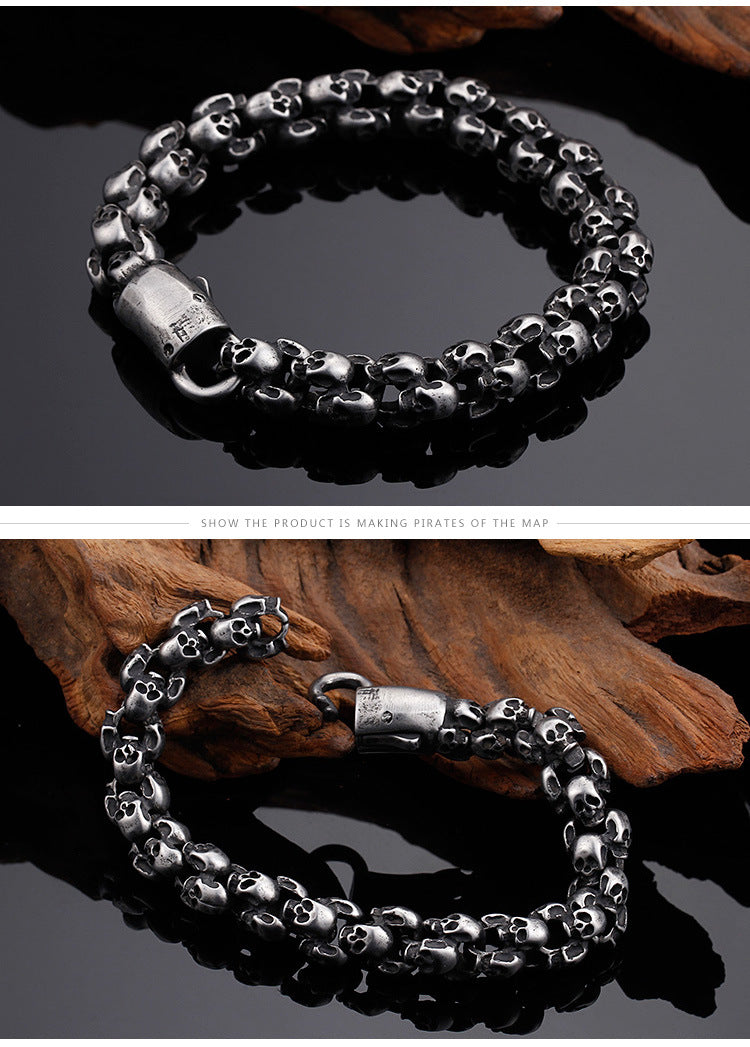 Retro Skull Personalized Stainless Steel Bracelet
