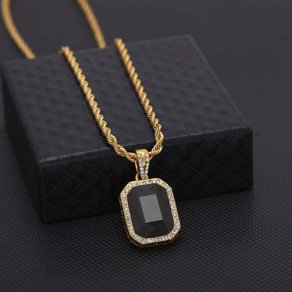 Hip-Hop Mini Diamond Pendant Necklace