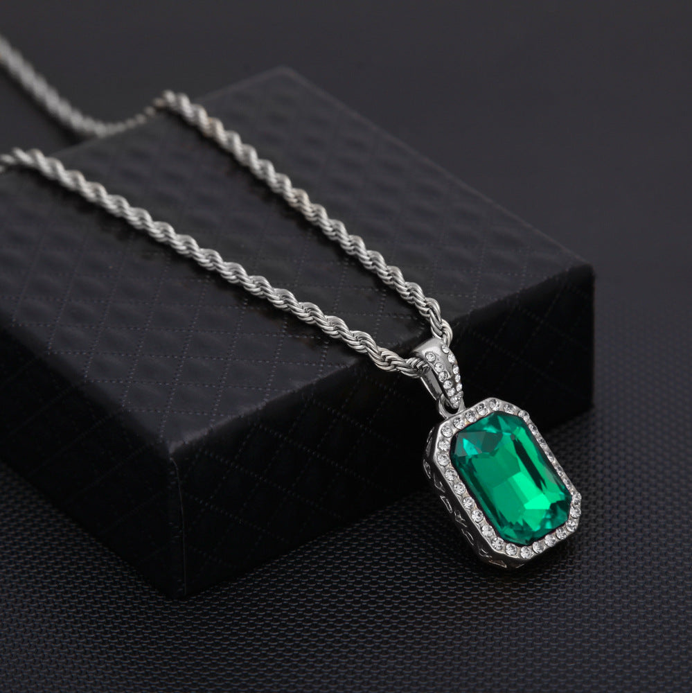 Hip-Hop Mini Diamond Pendant Necklace