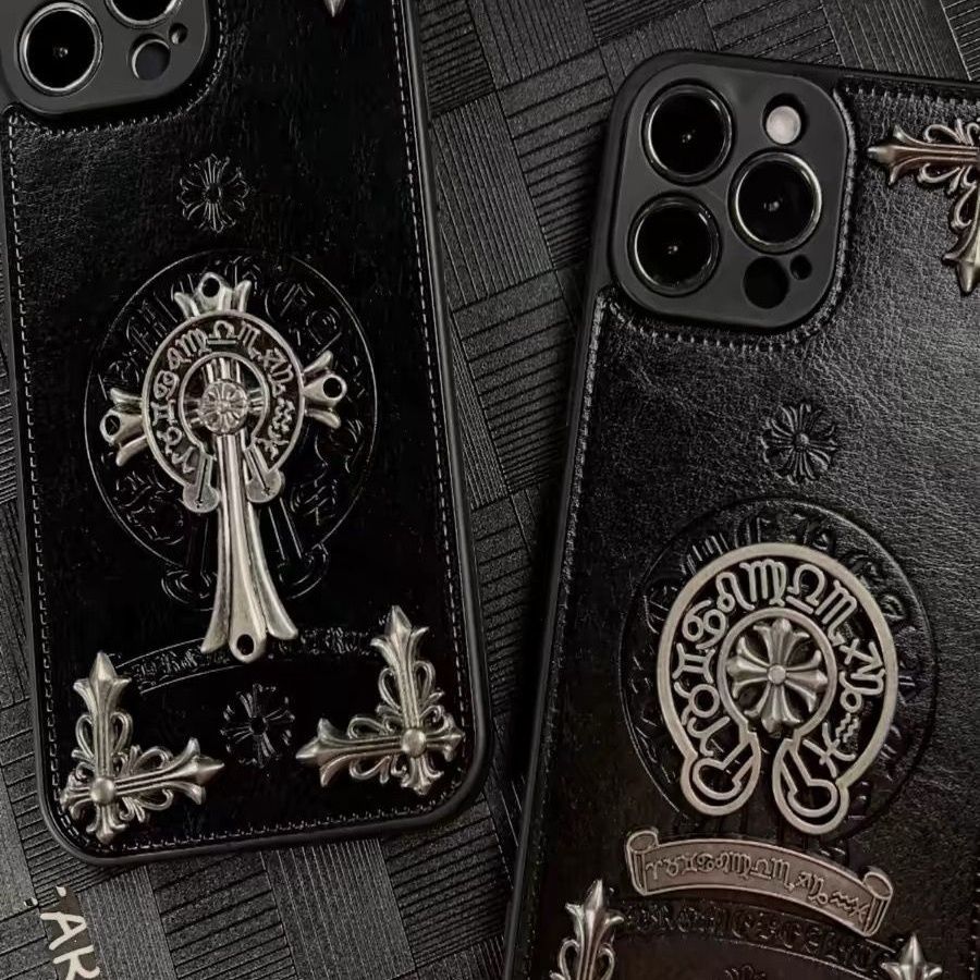 Chrome Hearts Dark Leather iPhone Phone Case