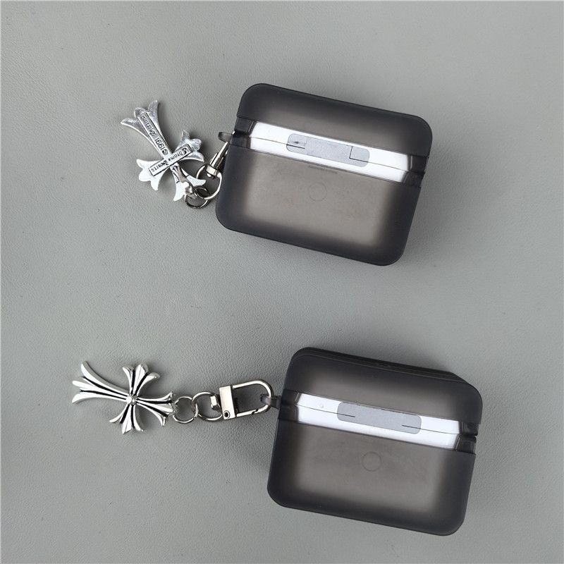 Chrome Hearts Gray Pattern Cross Earphone Protective Case