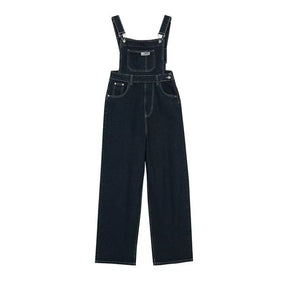 Denim Jumpsuit Women Baggy Jeans Jumpsuits High Waist Wide Leg Overalls Trousers