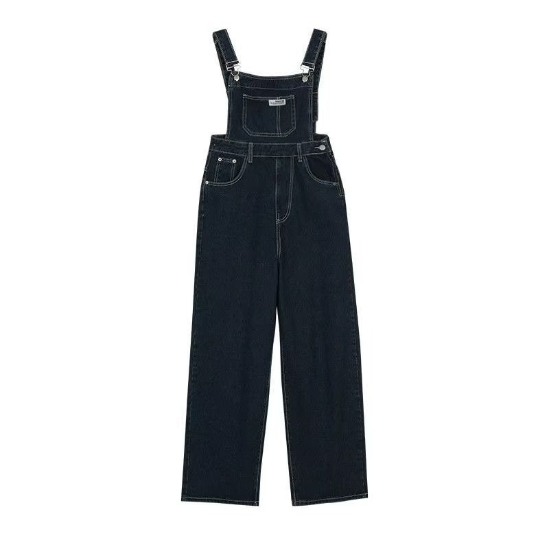 Denim Jumpsuit Women Baggy Jeans Jumpsuits High Waist Wide Leg Overalls Trousers