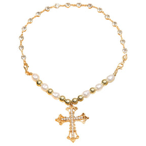 Collane con ciondolo a forma di croce Bling per collana di perle gotiche con gioielli da collo da donna