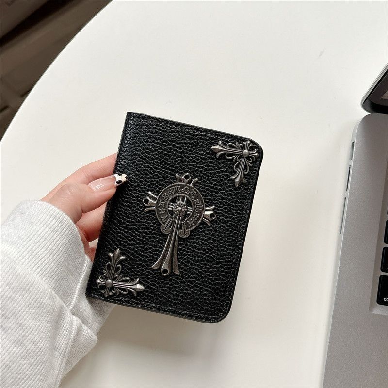 Chrome Hearts Litchi-Grain Leather Wallet with Cross Motif