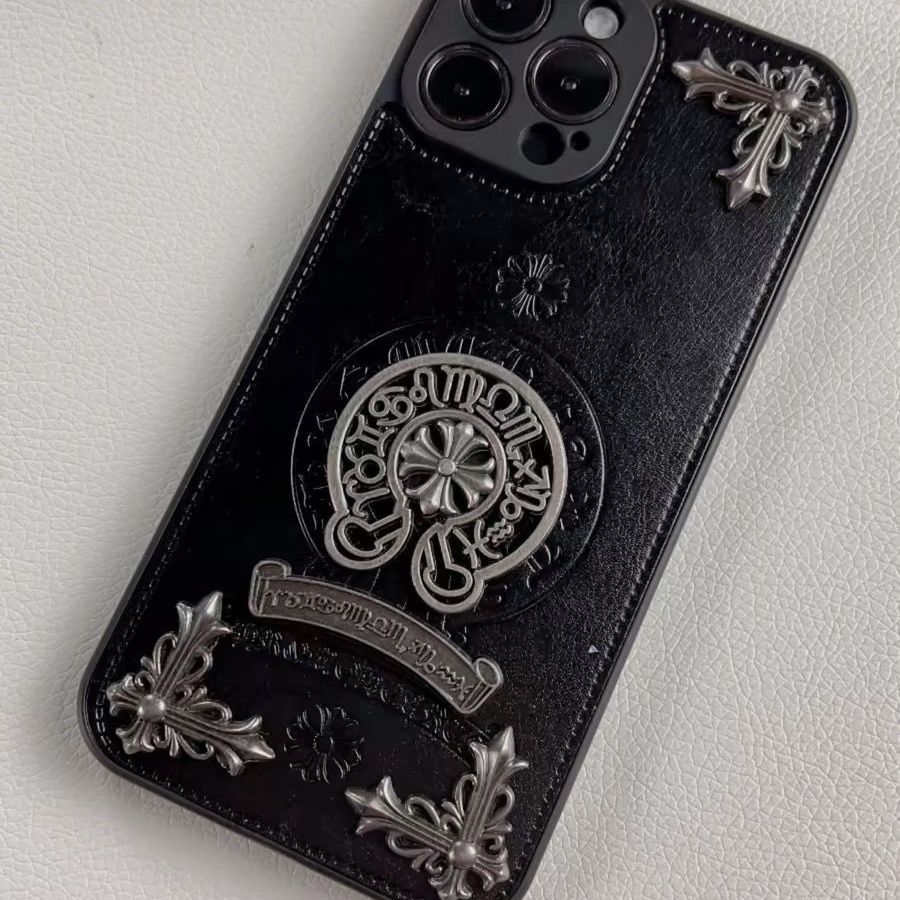 Chrome Hearts Dark Leather iPhone Phone Case