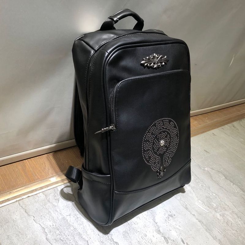 Chrome Hearts genuine leather rhinestone horseshoe backpack