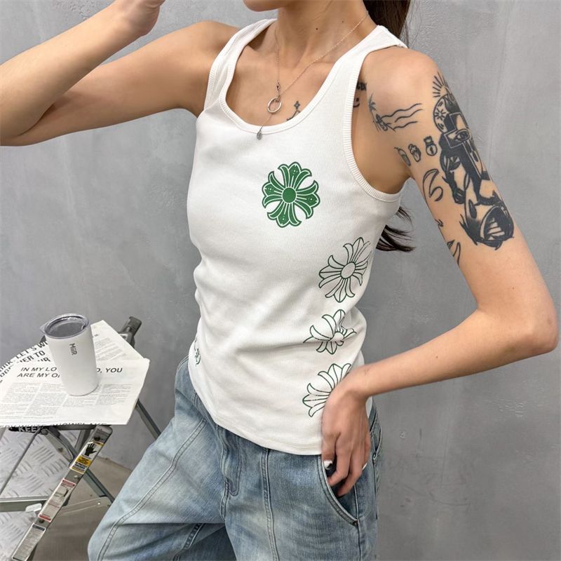 Chrome Hearts Cross Print Sleeveless Camisole & Tank Top