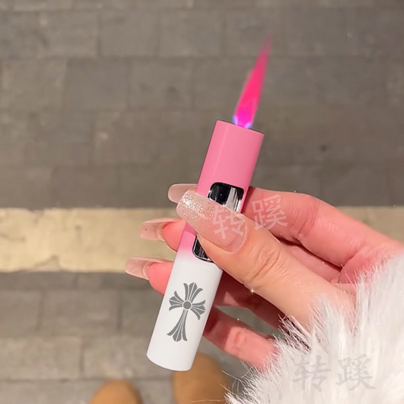 Chrome Hearts Style Pink Flame Torch Lighter