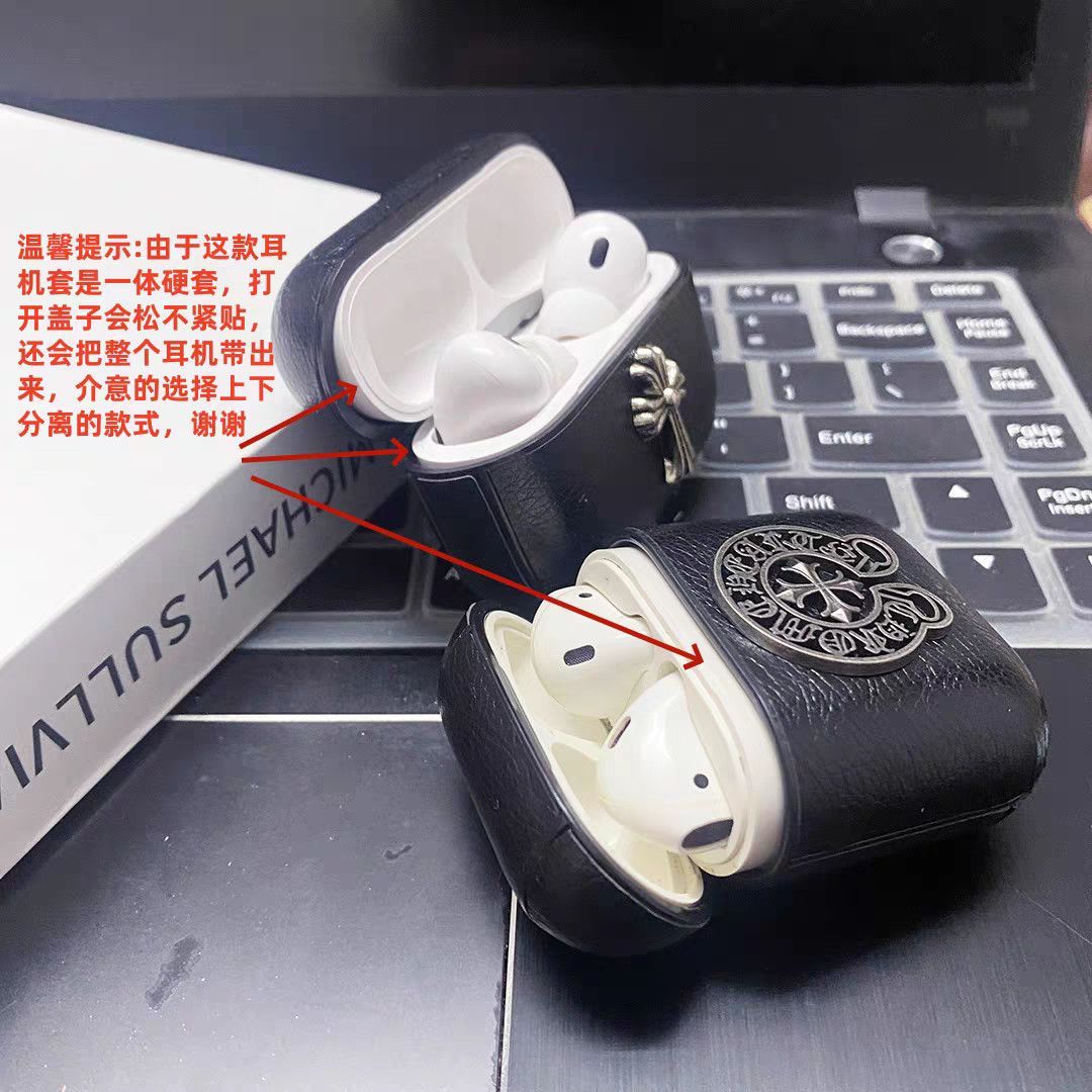 Chrome Hearts Black Bluetooth Earphone Protective Case