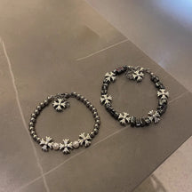 chrome hearts cross flower bracelet