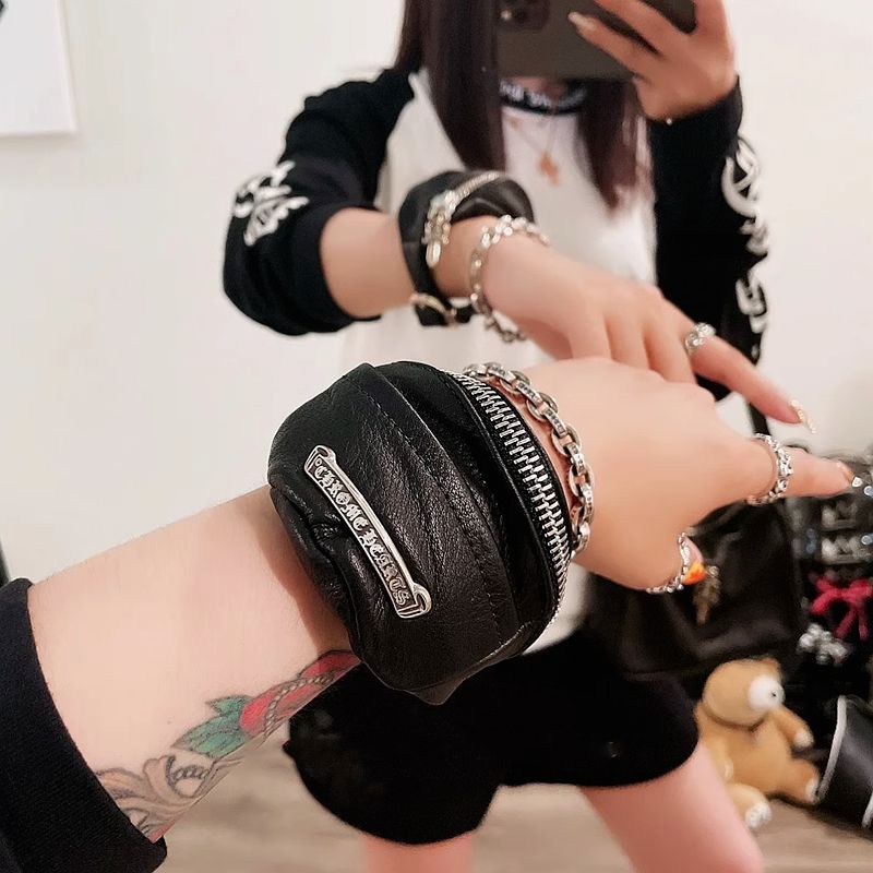 Chrome Hearts Black Headphone & Coin Pouch Wristlet