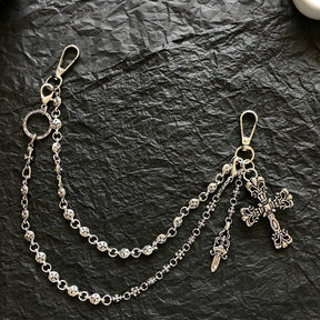 Chrome Hearts dagger double-layer bag chain