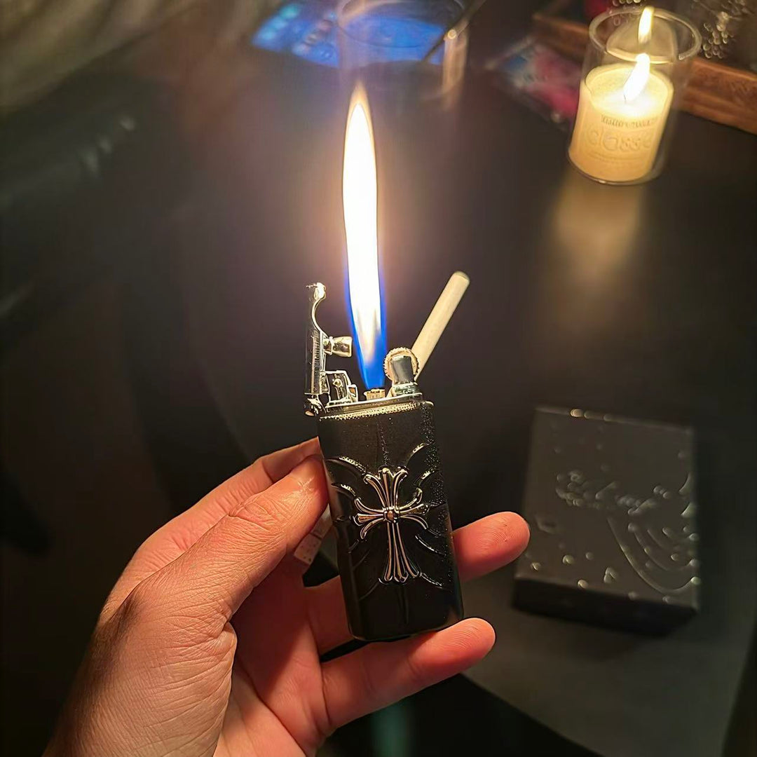 Chrome Hearts Dark Aesthetic Lighter with Cross Motif