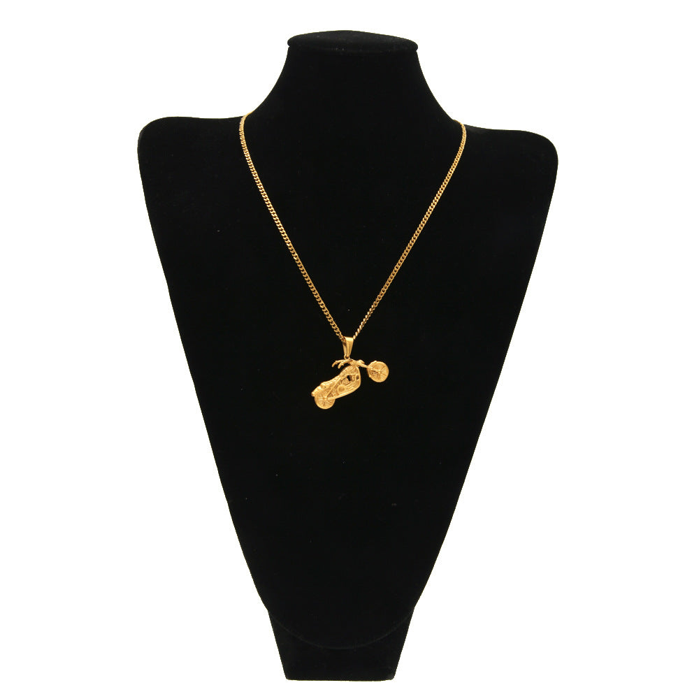 Men's motorcycle pendant stainless steel necklace