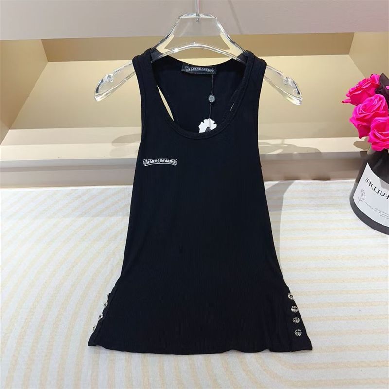 Chrome Hearts-Inspired Tank Top Triple Cross & Sanskrit Design