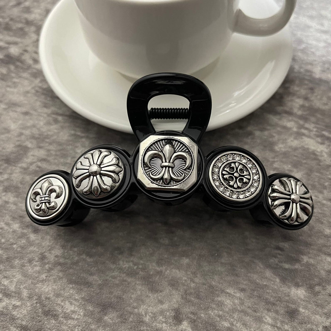 Chrome Hearts-Inspired Dark Retro Iris Hair Clip