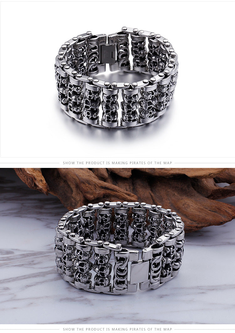 Punk Skull Personalized Titanium Steel Men's Bracelet