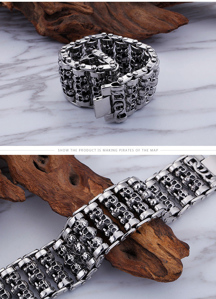 Punk Skull Personalized Titanium Steel Men's Bracelet