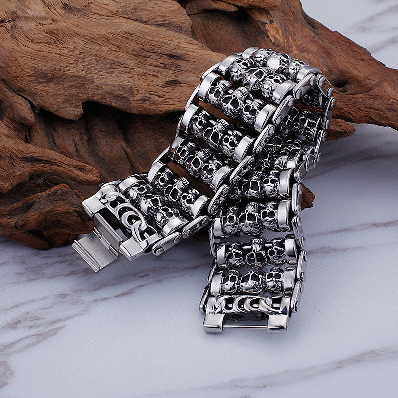 Punk Skull Personalized Titanium Steel Men's Bracelet