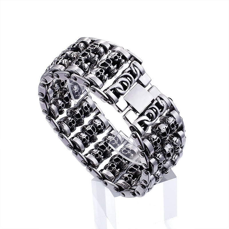 Punk Skull Personalized Titanium Steel Men's Bracelet