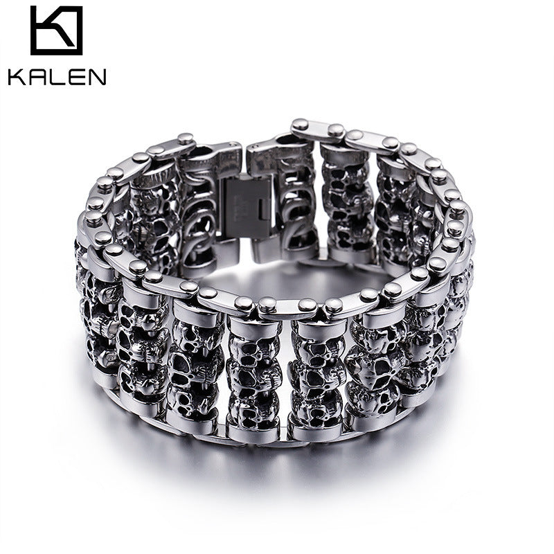 Punk Skull Personalized Titanium Steel Men's Bracelet