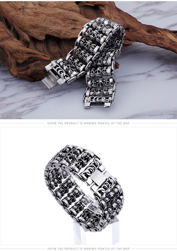 Punk Skull Personalized Titanium Steel Men's Bracelet