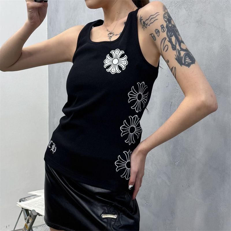 Chrome Hearts Cross Print Sleeveless Camisole & Tank Top