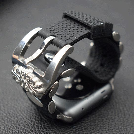 Chrome Hearts Silicone Watch Band with Metal Buckle