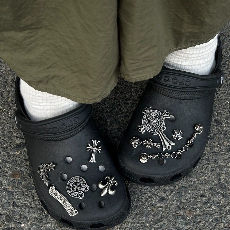 Chrome Hearts-Inspired DIY Chain & Cross Clog Accessories