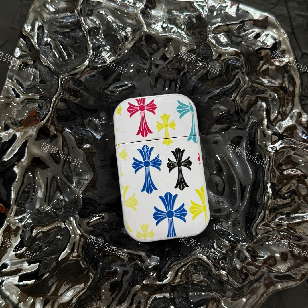 Chrome Hearts Windproof Lighter with Colorful Graffiti Art