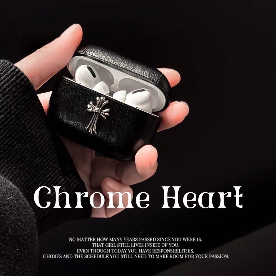Chrome Hearts Black Bluetooth Earphone Protective Case