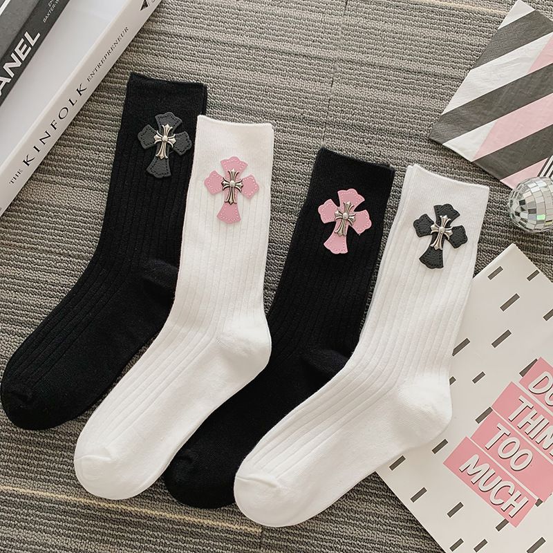 Chrome Hearts Cross Leather-Patch Socks