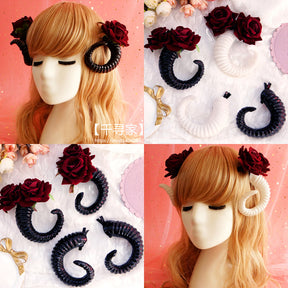 Rose devil horn hairpin