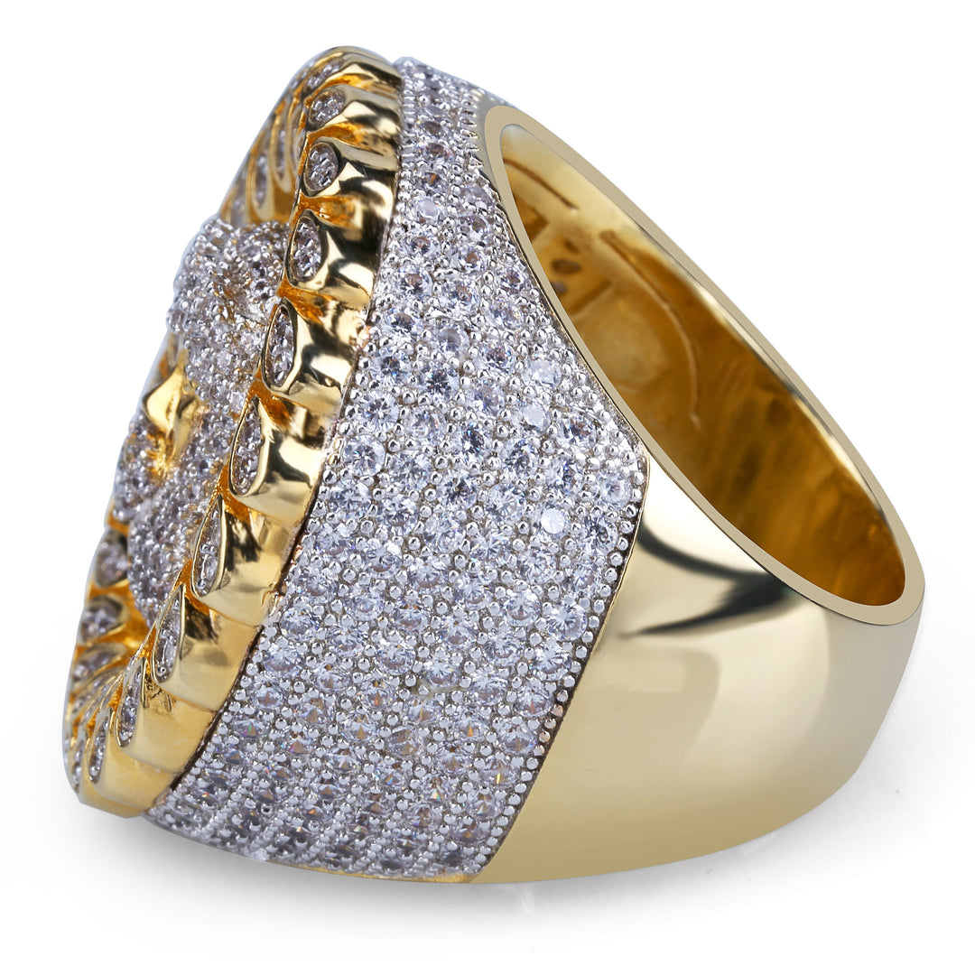 Micro-Pave, Full-Zircon Jesus Ring