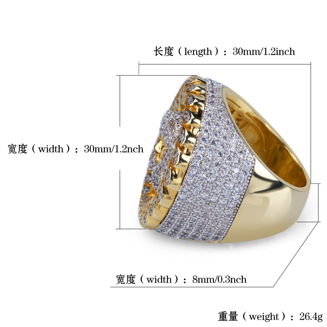 Micro-Pave, Full-Zircon Jesus Ring