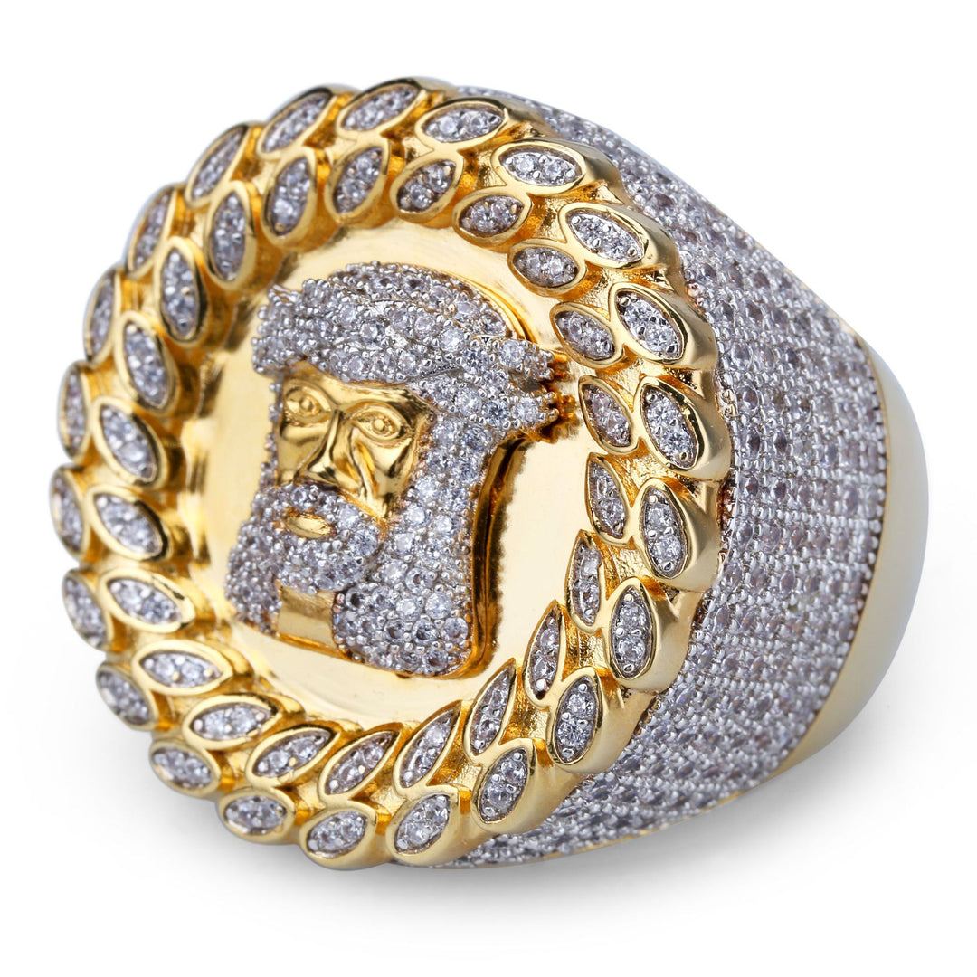 Micro-Pave, Full-Zircon Jesus Ring